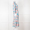 Dea Kudibal Blue Orange Floral Cotton Maxi Belted Dress