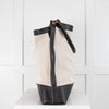 Saint Laurent White & Black Tag Hobo in Canvas and Leather