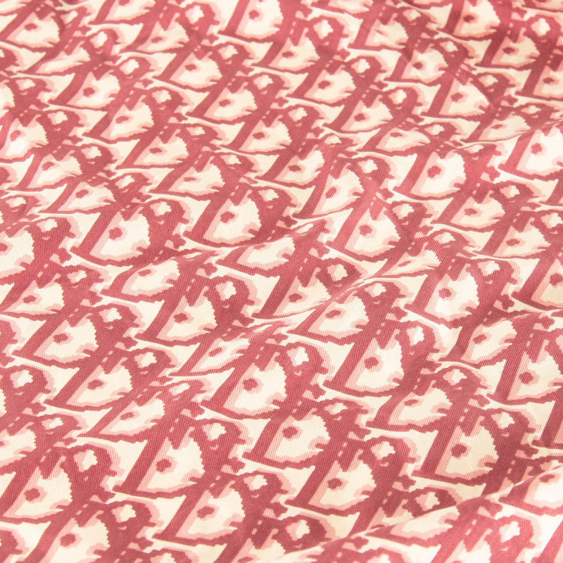 Christian Dior Burgundy Logo Print Square Scarf