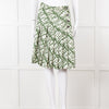 Soeur Cream Green Pleated Wrap Skirt