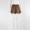 Toteme Brown Silk PJ Style Shorts