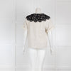 Sea New York Applique Eyelash Lace Short Sleeve Sweatshirt