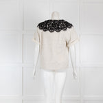 Sea New York Applique Eyelash Lace Short Sleeve Sweatshirt