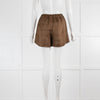 Toteme Brown Silk PJ Style Shorts