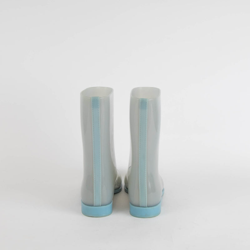 Chanel Blue CC Toe Rubber Boots