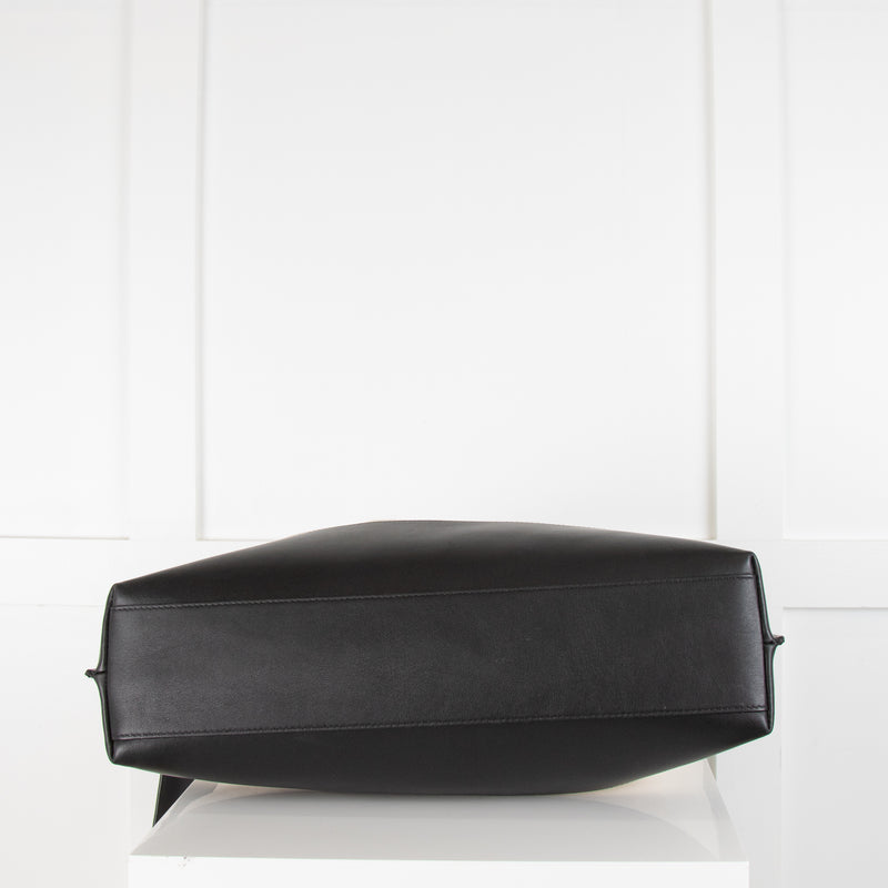Saint Laurent White & Black Tag Hobo in Canvas and Leather