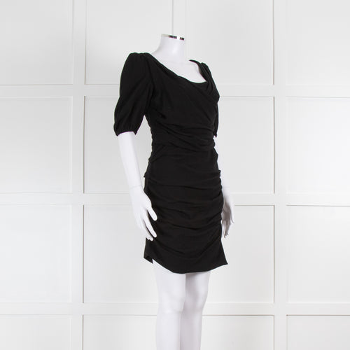 Dolce & Gabbana Black Ruched Shift Dress