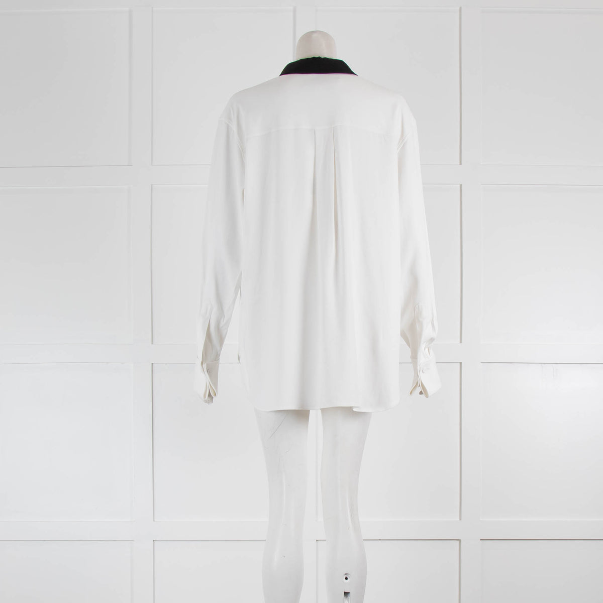 Another Tomorrow White Shirt With Black Trim