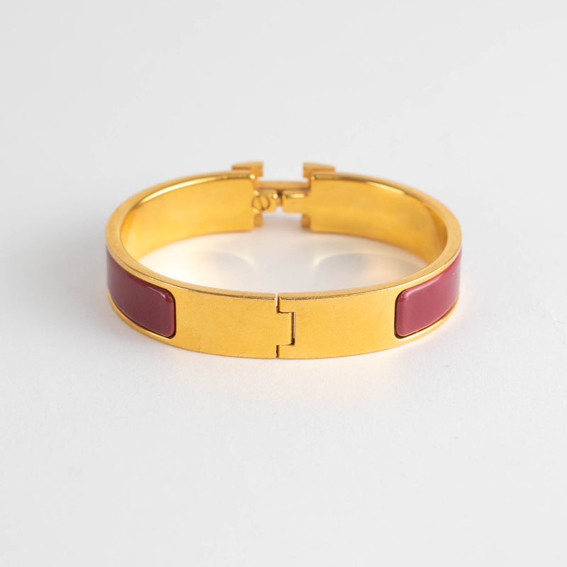 Hermes Gold Purple Clic H Bracelet