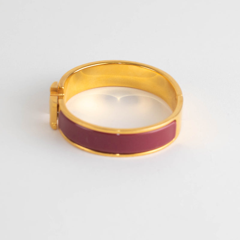 Hermes Gold Purple Clic H Bracelet