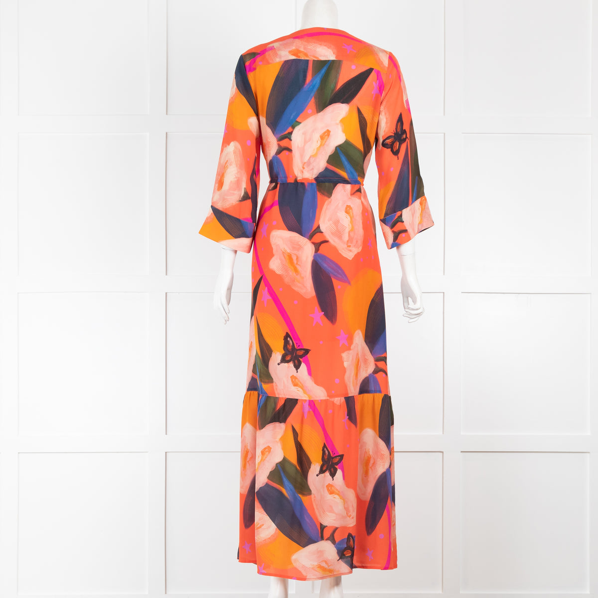 Pyrus Orange Patterned Maxi Dress