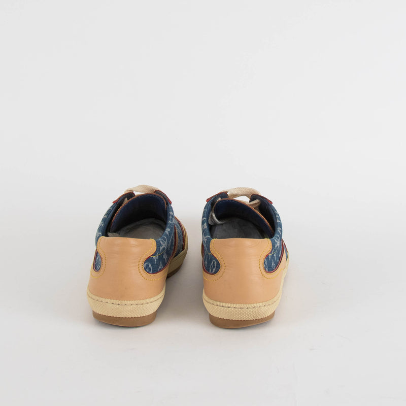 Louis Vuitton Blue Denim Leather Trim Trainers