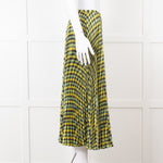 Joseph Blue Yellow Check Pleated Skirt