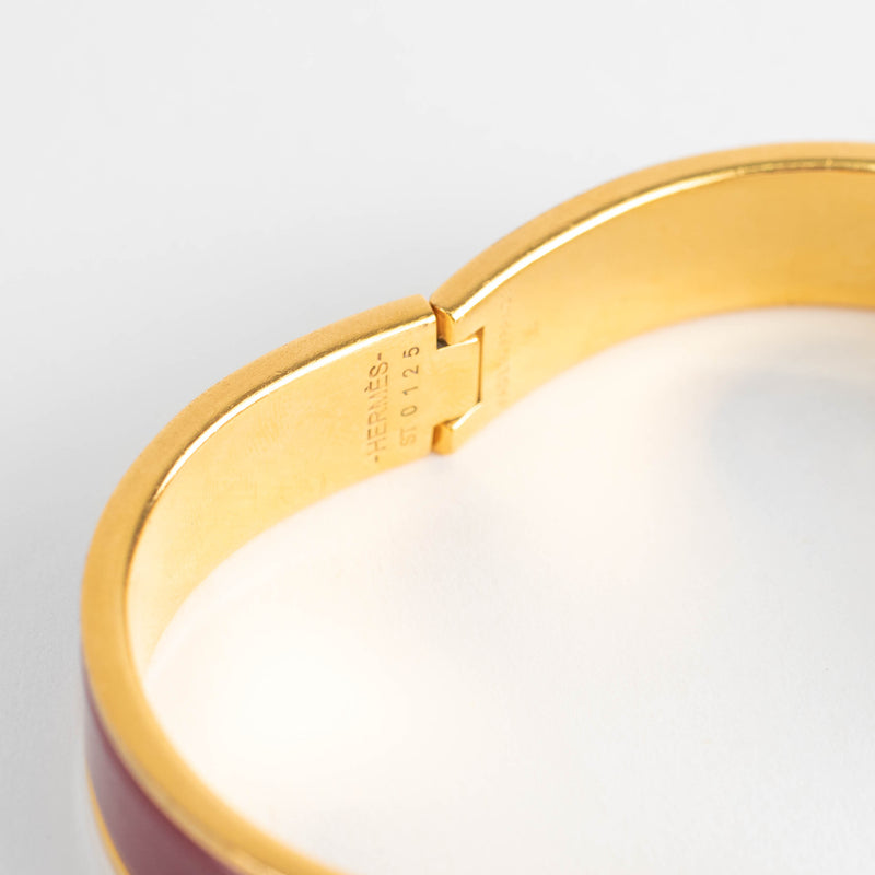 Hermes Gold Purple Clic H Bracelet