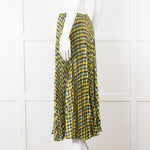 Joseph Blue Yellow Check Pleated Skirt