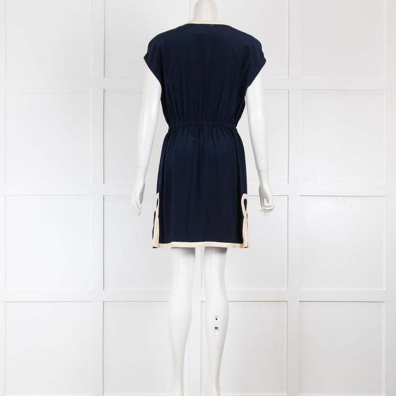 Milly Navy Rope Detail Mini Dress