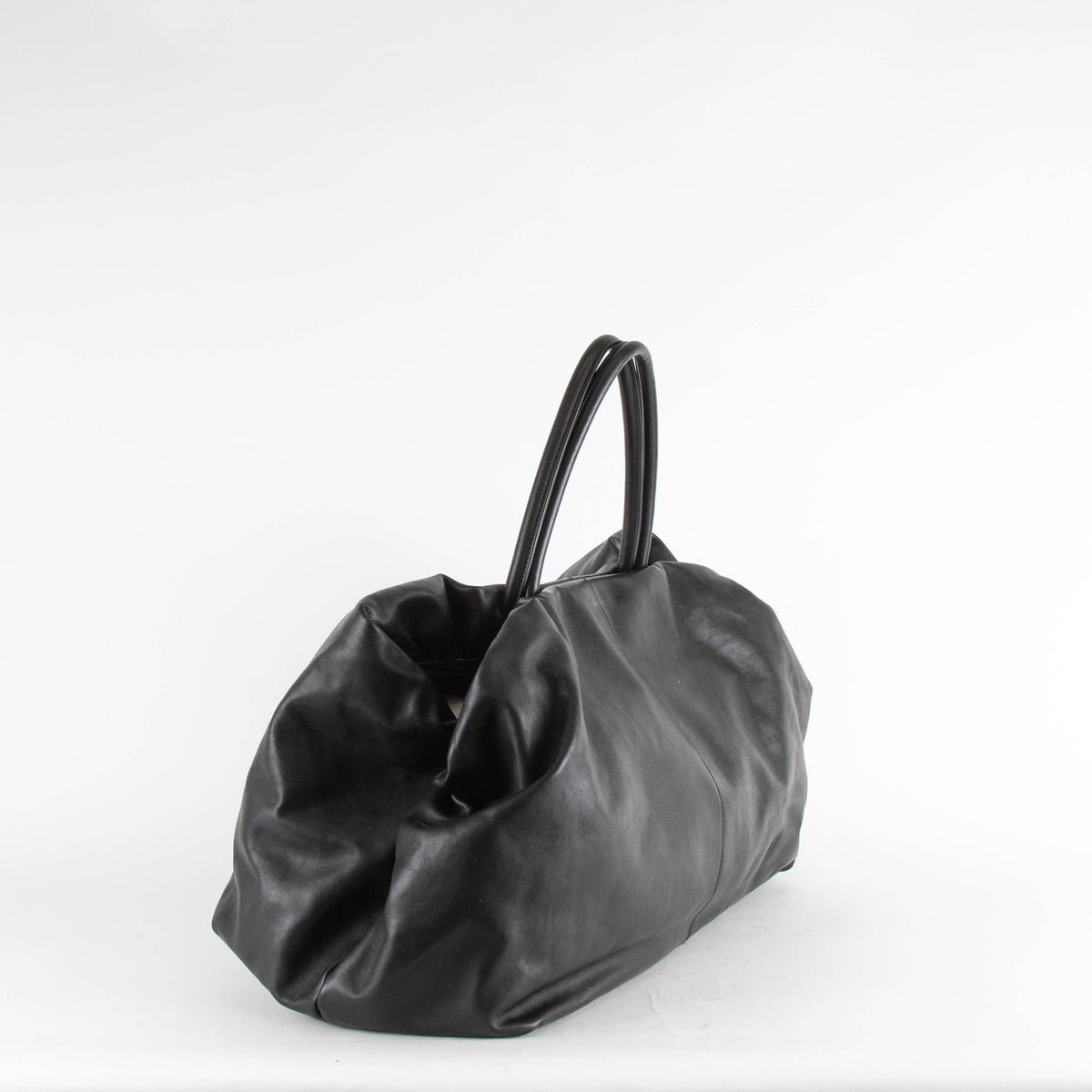 The Row Elio Bourse Black Calf Leather Tote