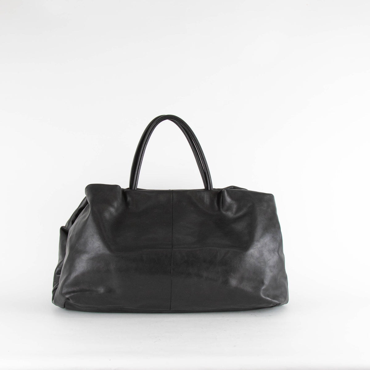 The Row Elio Bourse Black Calf Leather Tote