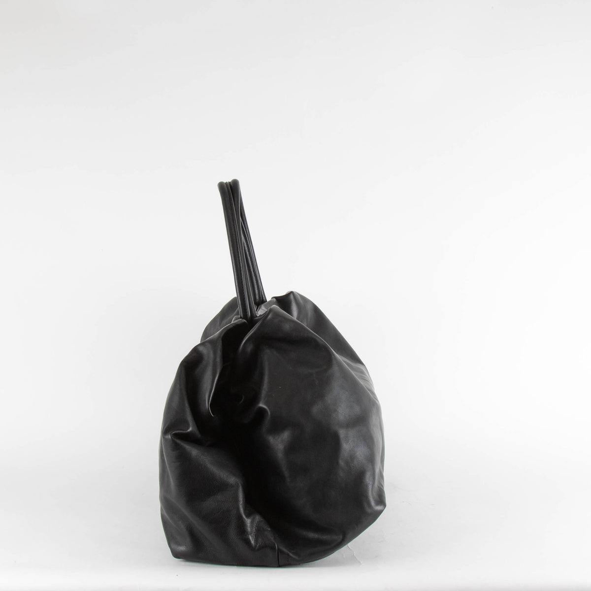 The Row Elio Bourse Black Calf Leather Tote