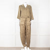 Ganni Khaki High Waisted Combat Trousers