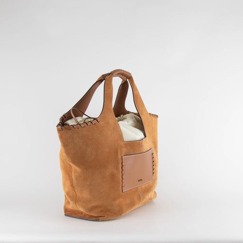 Ba&sh Tan Ophelia Logo Tote Bag