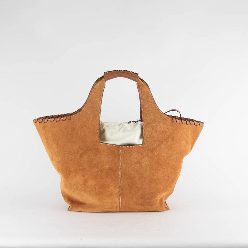 Ba&sh Tan Ophelia Logo Tote Bag