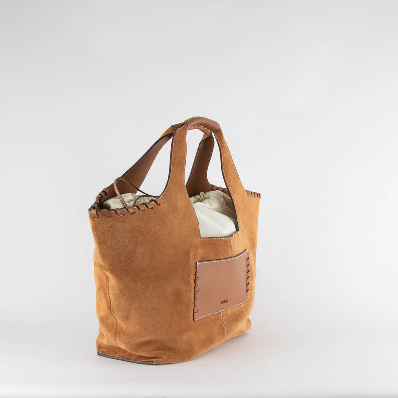 Ba&sh Tan Ophelia Logo Tote Bag