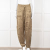 Ganni Khaki High Waisted Combat Trousers