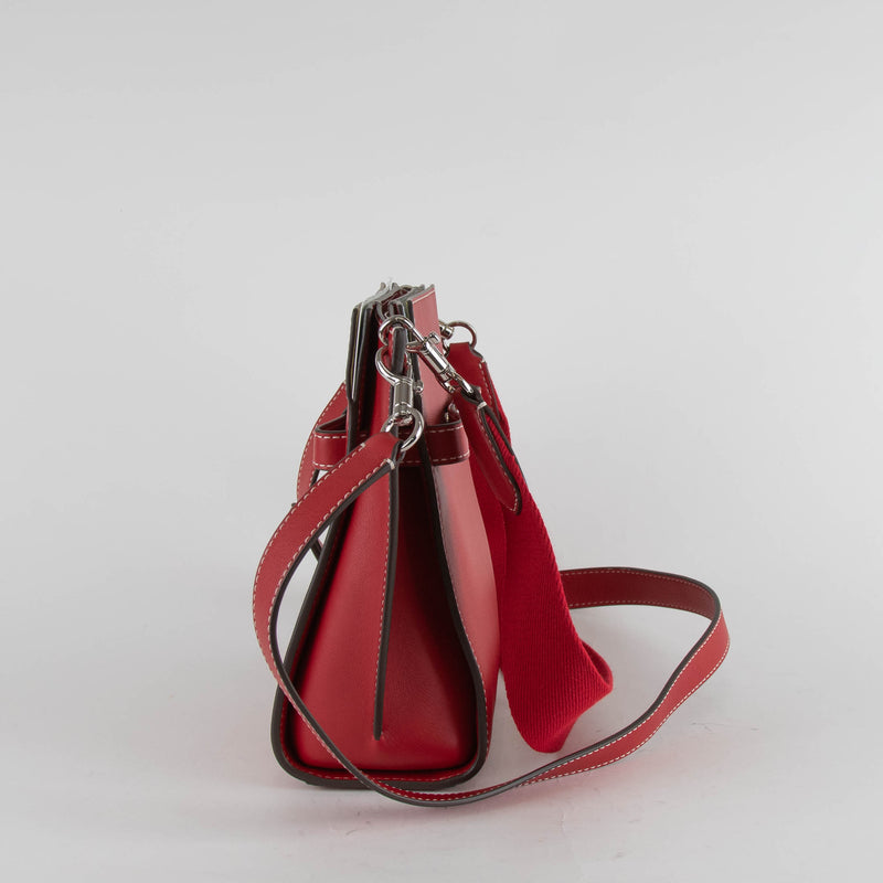 Tory Burch Red Leather Lee Radziwill Bucket Bag