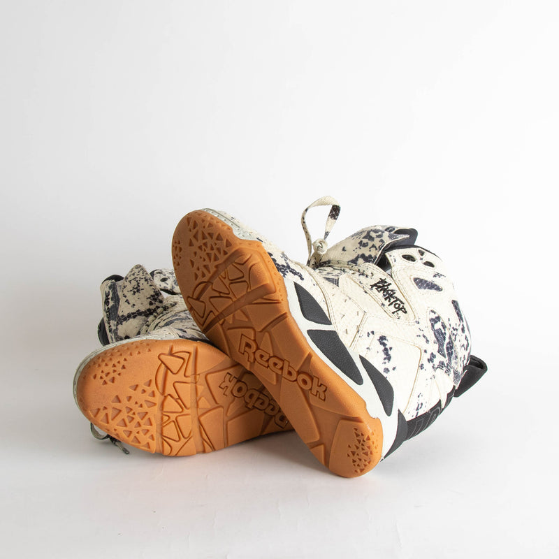 Melody Ehsani X Reebok Cream Black Snake Embossed Blacktop Wedge Trainers