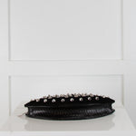 Lulu Guinness Black Studded Lip Clutch Bag