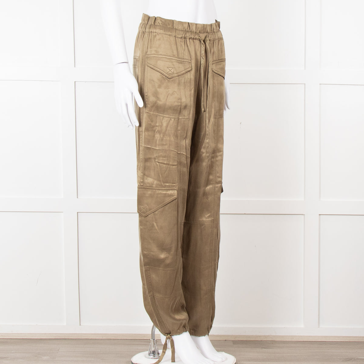 Ganni Khaki High Waisted Combat Trousers