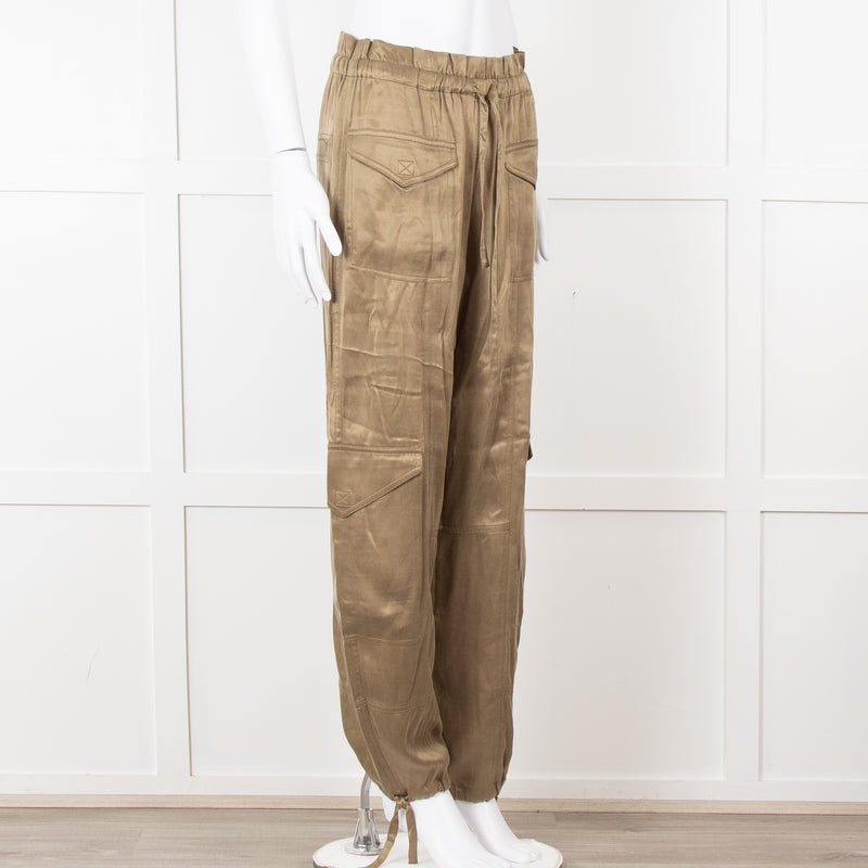 Ganni Khaki High Waisted Combat Trousers