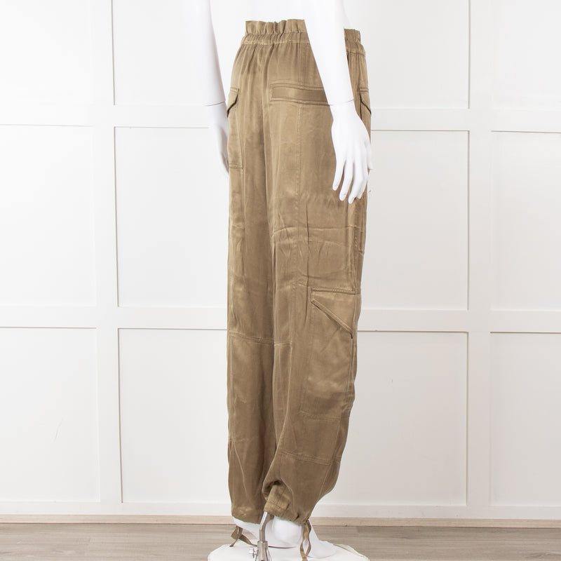 Ganni Khaki High Waisted Combat Trousers