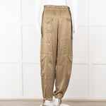Ganni Khaki High Waisted Combat Trousers