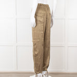 Ganni Khaki High Waisted Combat Trousers