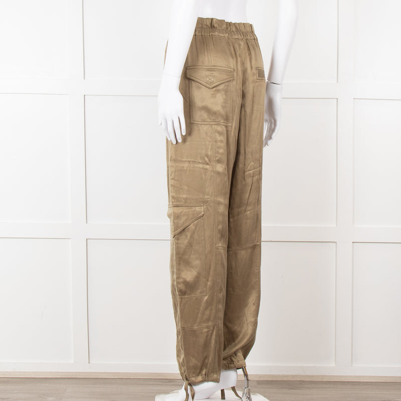 Ganni Khaki High Waisted Combat Trousers