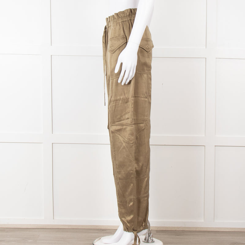 Ganni Khaki High Waisted Combat Trousers