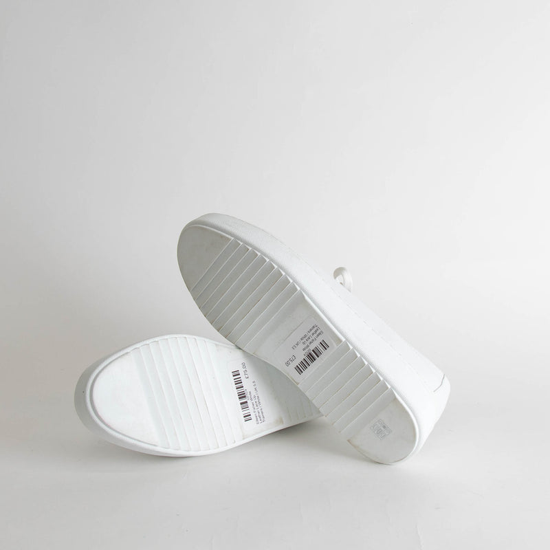 Eileen Fisher White Leather Lace Up Trainers