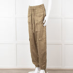 Ganni Khaki High Waisted Combat Trousers