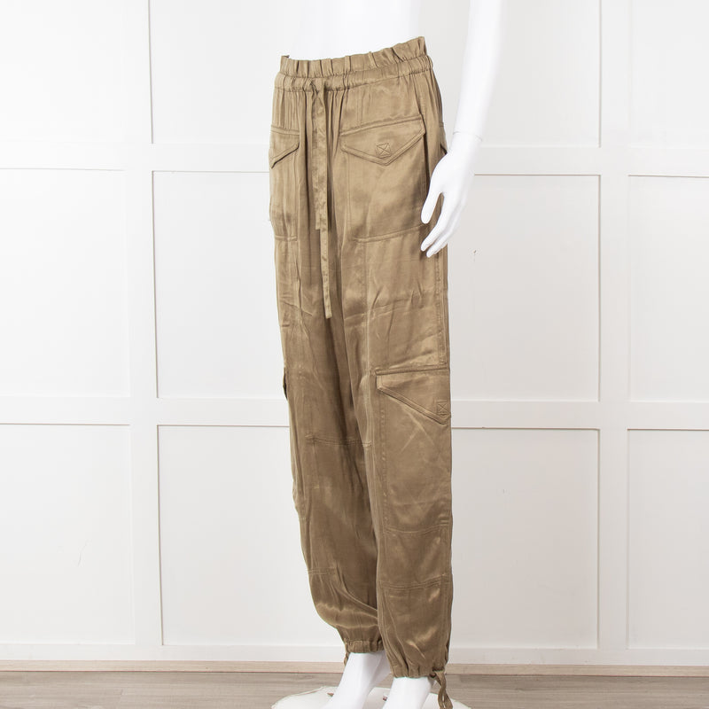 Ganni Khaki High Waisted Combat Trousers
