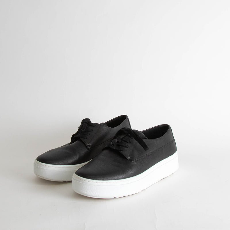 Eileen Fisher Black Leather Lace Up Trainers