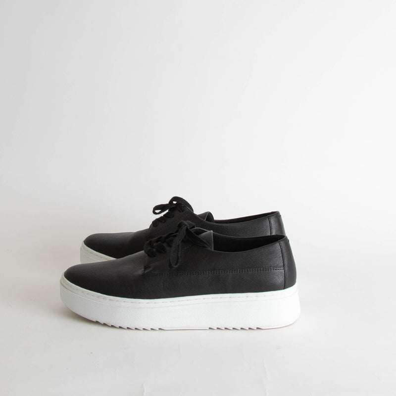 Eileen Fisher Black Leather Lace Up Trainers