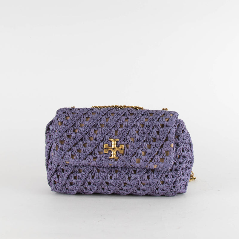 Tory Burch Grape Kira Crochet Convertable Shoulder Bag