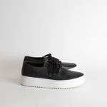 Eileen Fisher Black Leather Lace Up Trainers