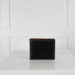 Christian Louboutin Kaspero Black and Red Studded Card Wallet