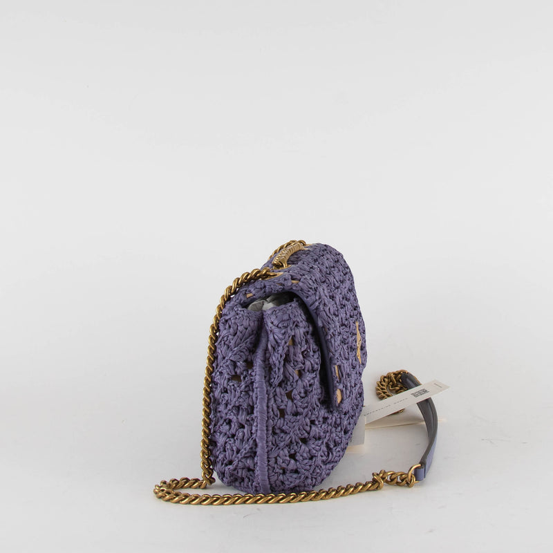 Tory Burch Grape Kira Crochet Convertable Shoulder Bag
