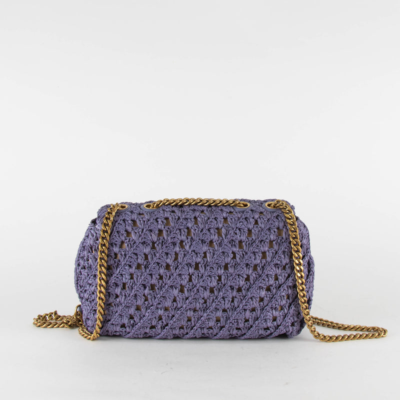 Tory Burch Grape Kira Crochet Convertable Shoulder Bag