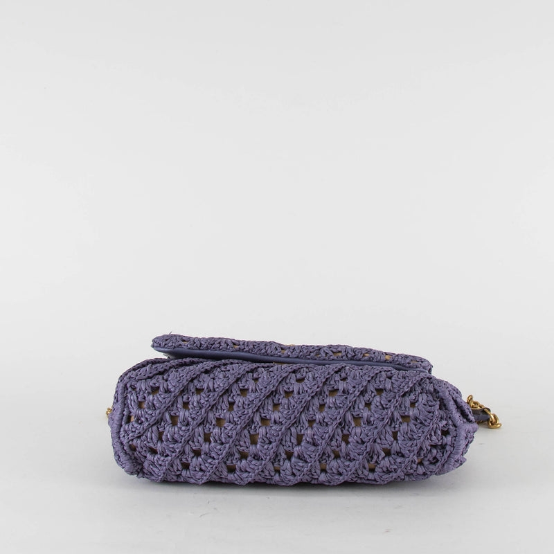 Tory Burch Grape Kira Crochet Convertable Shoulder Bag