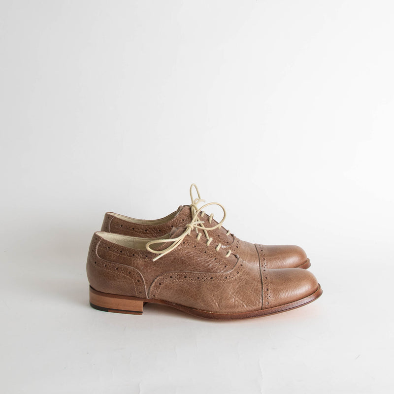 Studio Pollini Beige Leather Lace Up Flat Shoes